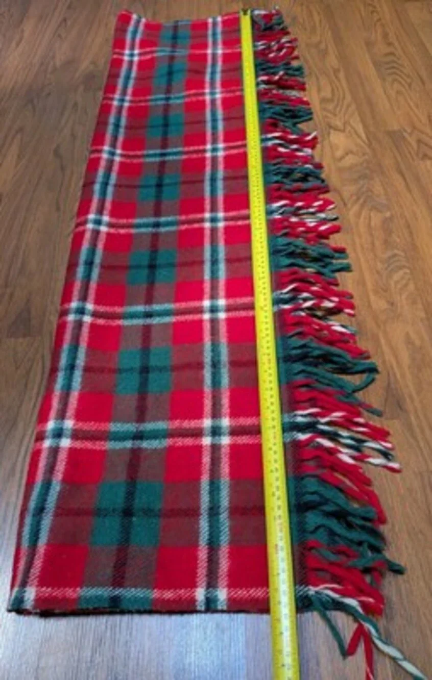 VTG Square Fieldcrest Lap Blanket 100% Wool USA Made 50